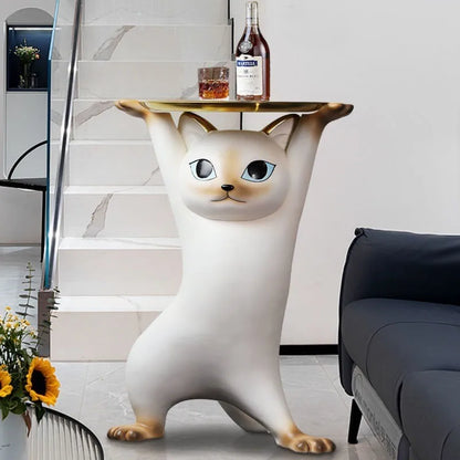 MOMO Enchanting Cat Coffee Table Welcome Large Living Room TV Stand Sofa Next To Floor Tray Housewarming Gift Large Ornaments - https://mohammadcollection.com