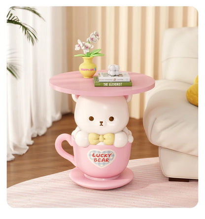 Kawaii Home Decor Creative Small Coffee Table Pink Living Room Side Table Girl&