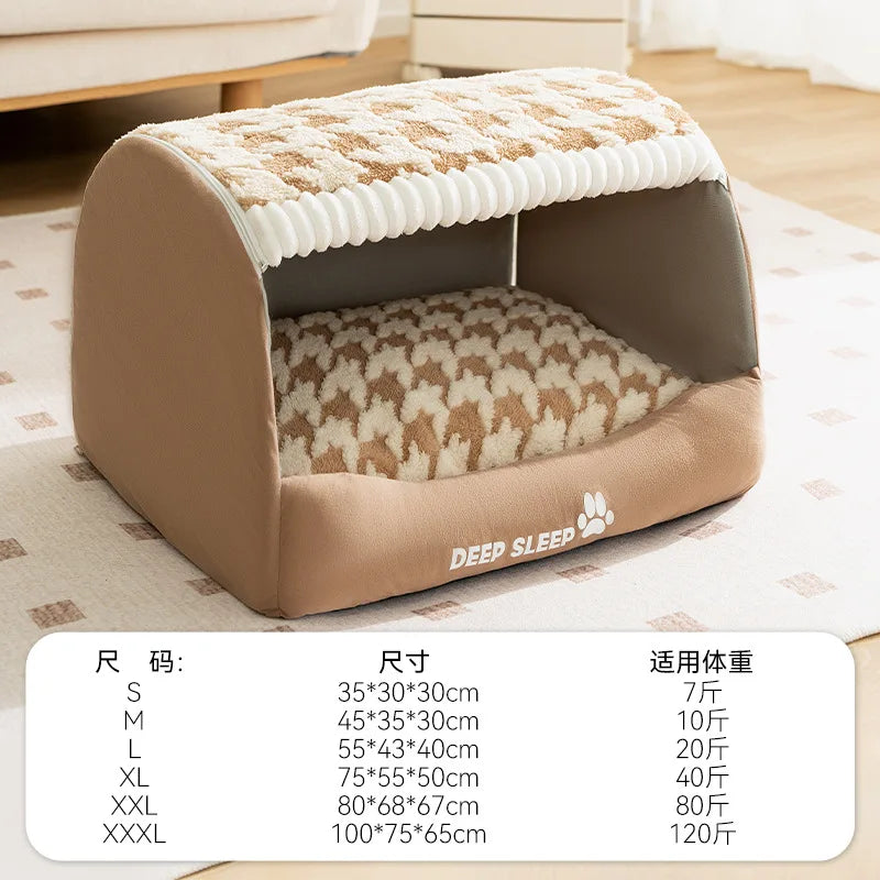MC THE BLACK DIAMOND large dog kennel nest with washable, warm winter dog bed mat for medium and large dogs.