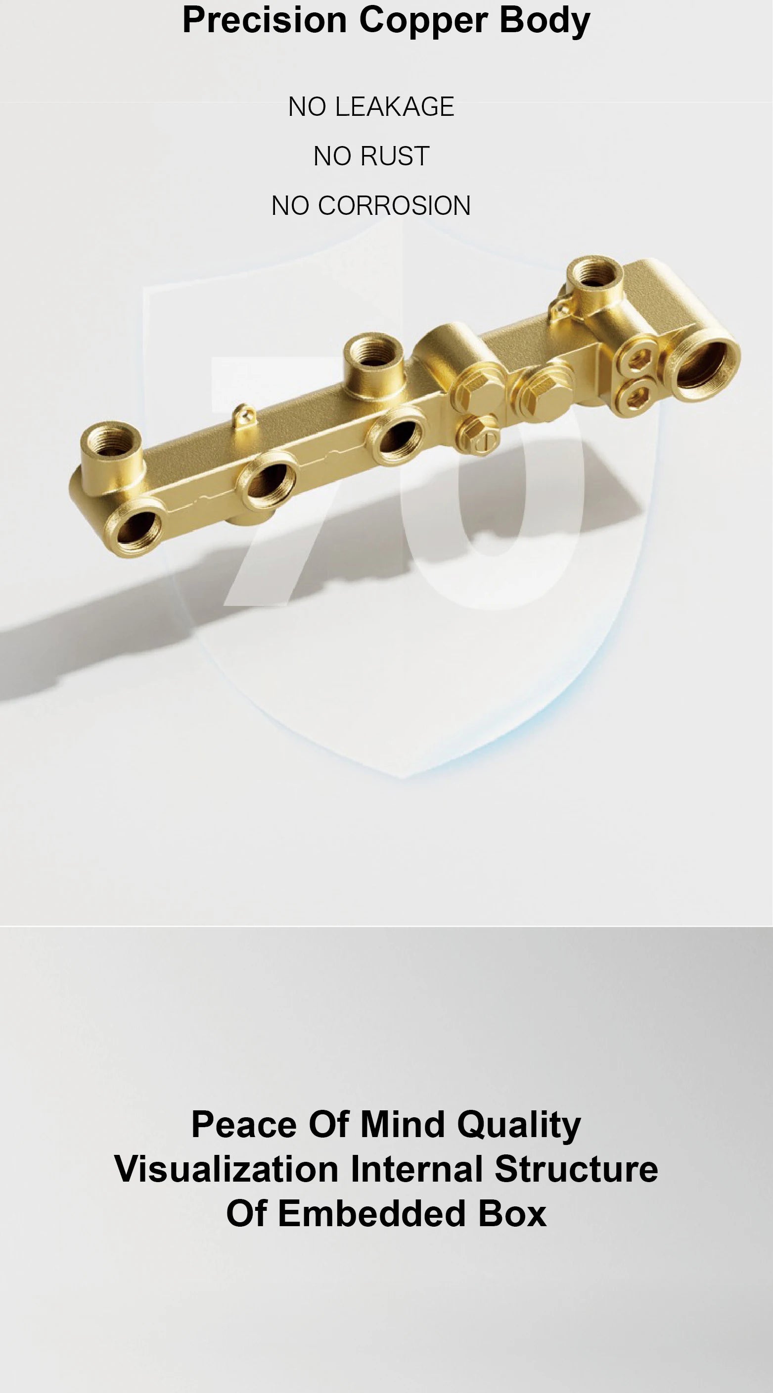 Luxury brass gun grey thermostatic LED digital shower system with waterfall outlet and three spray modes, ceiling-embedded bath mixer.