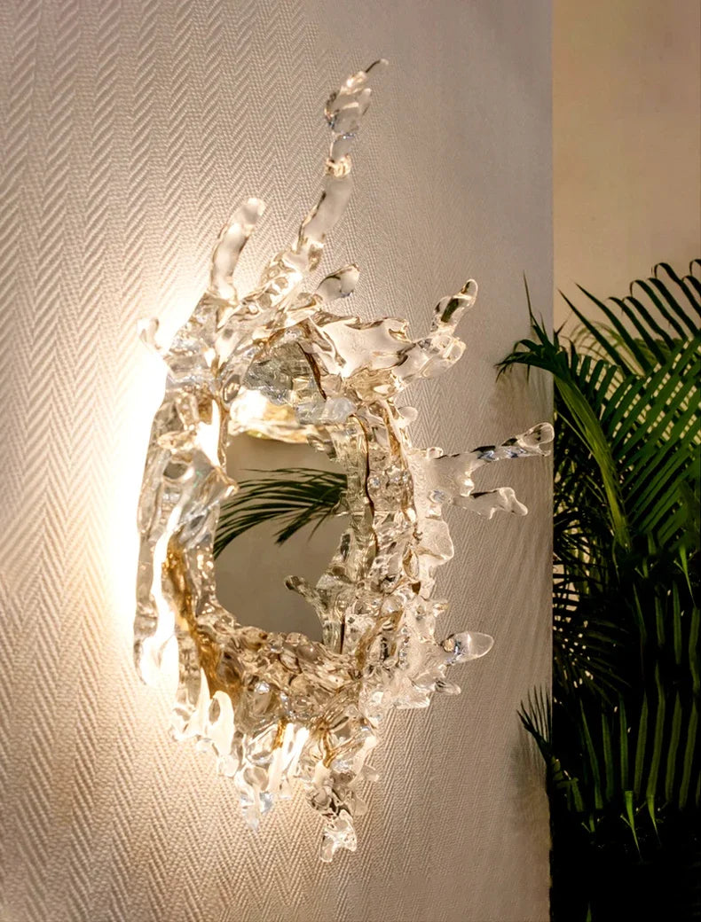 Art Water Flower With Mirror Wall Light Modern Led Wall Lamps For Bathroom Dressing Mirror Wall Sconces Home Decor Wall Lighting - https://mohammadcollection.com