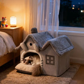 Foldable 3kg puppy house and small dog kennel bed by MC THE BLACK DIAMOND, featuring a cozy cat condo house design.