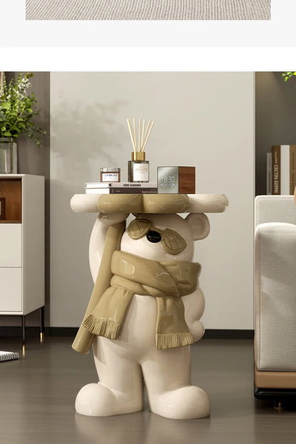 Nordic Style Living Room Small Coffee Table Creative Cartoon Bear Sofa Side Table Kawaii Room Decor Bedside Table Storage Rack - 𝕄𝕮 𝕋𝕙𝕖 𝔹𝕝𝕒𝕔𝕜 𝔻𝕚𝕒𝕞𝕠𝕟𝕕