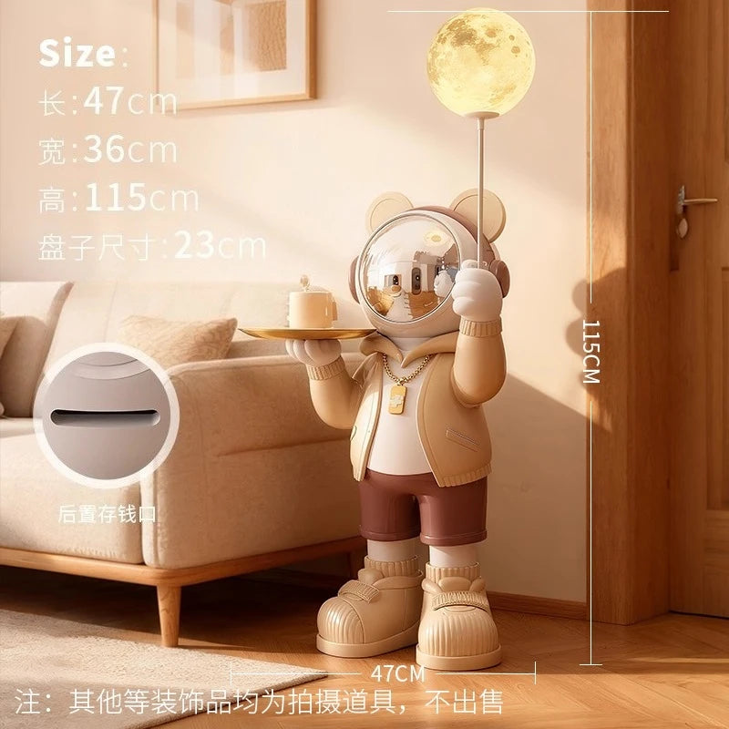 Nordic Living Room Decor Creative Astronaut Statue Storage Tray Luminous Floor Decoration Modern Art Sculpture Home Accessories - 𝕄𝕮 𝕋𝕙𝕖 𝔹𝕝𝕒𝕔𝕜 𝔻𝕚𝕒𝕞𝕠𝕟𝕕