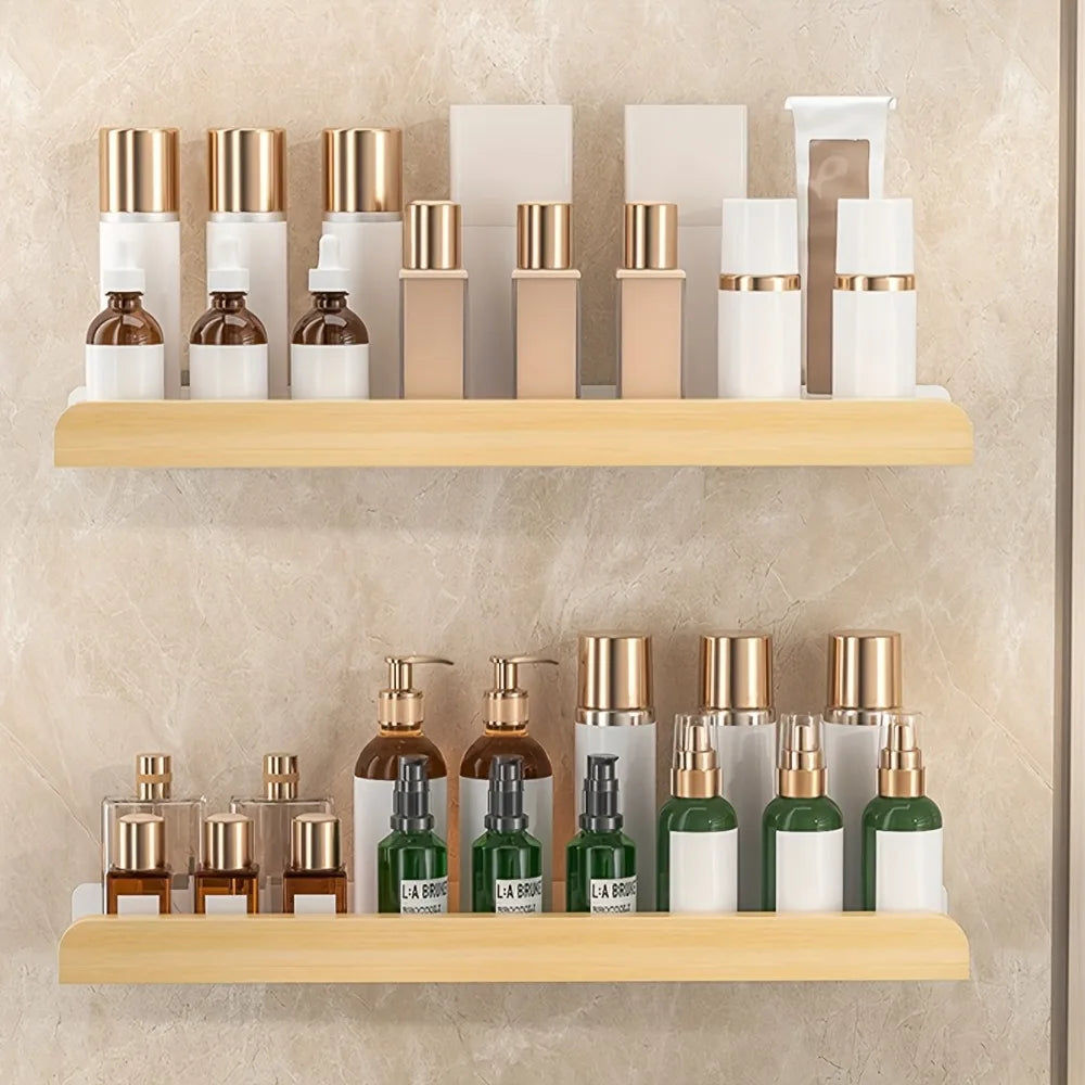 1PC Wall Mounted Shelf No Drilling Bathroom Storage Organizer for Shampoo Home Hotel Use Bathroom Accessories Floating Shelf - https://mohammadcollection.com