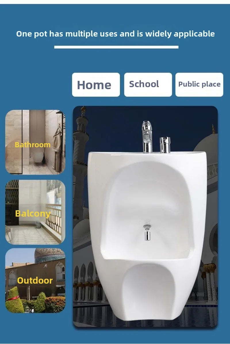 Wudu Basin Ceramic Wall Mounted Basin Floor Standing Footbath  Muslim Wudu Foot Wash Basin - 𝕄𝕮 𝕋𝕙𝕖 𝔹𝕝𝕒𝕔𝕜 𝔻𝕚𝕒𝕞𝕠𝕟𝕕