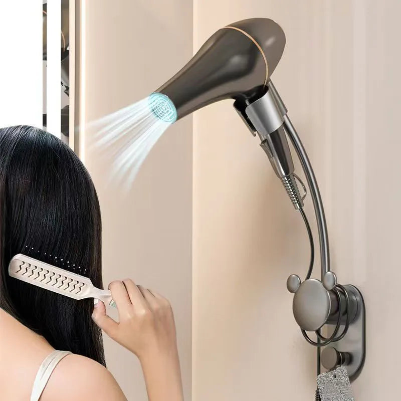 Wall-mounted hair dryer holder and bathroom shelf from 𝕄𝕔 𝕋𝕙𝕖 𝔹𝕝𝕒𝕔𝕜 𝔻𝕚𝕒𝕞𝕠�