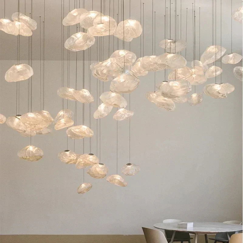 Modern Cloud Design Smoky Grey Glass Pendant Light  Art Hanging Lamp Decorative Blown Glass Pendant Lamp Restaurant Chandelier - https://mohammadcollection.com