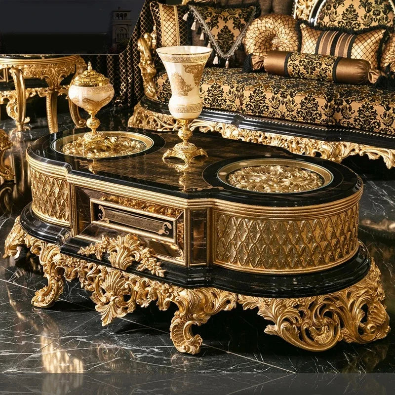 Antique Baroque style luxury sofa set by MC THE BLACK DIAMOND featuring ornate wooden details and plush upholstery for elegant home decor.