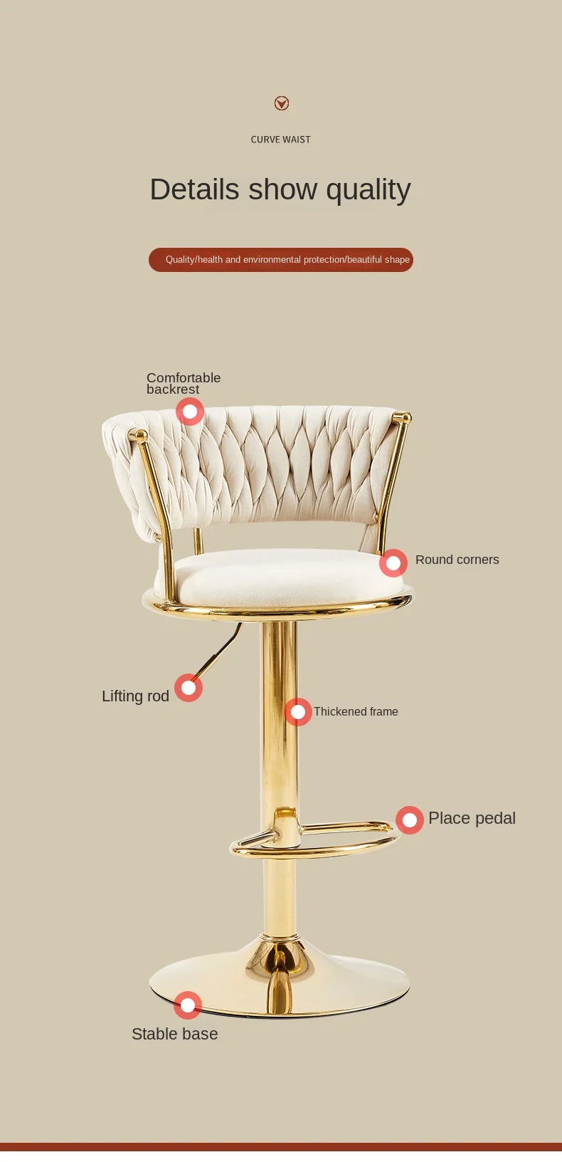 Rotating Lifting Bar Chair, High Foot Stool, Nordic Furniture, Backrest, Velvet Bar Stool, Bar Stools For Kitchen, Counter Stool - 𝕄𝕮 𝕋𝕙𝕖 𝔹𝕝𝕒𝕔𝕜 𝔻𝕚𝕒𝕞𝕠𝕟𝕕