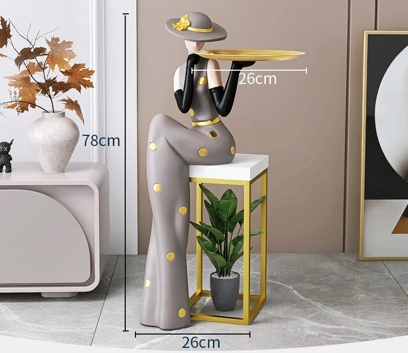 Light Luxury Art Figure Large Floor to Floor Decoration Tray Living Room foyer TV Cabinet Sofa Next to Home Decoration - https://mohammadcollection.com