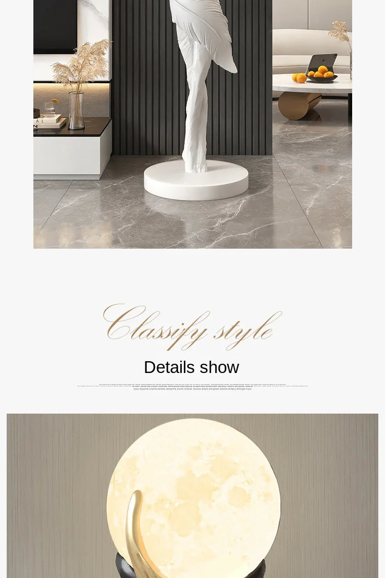 Modern HomeDecor Abstract Feather Girl Art Sculpture Ornament Large Size Figure Statue Living Room Floor Decor Resin Crafts Gift - https://mohammadcollection.com