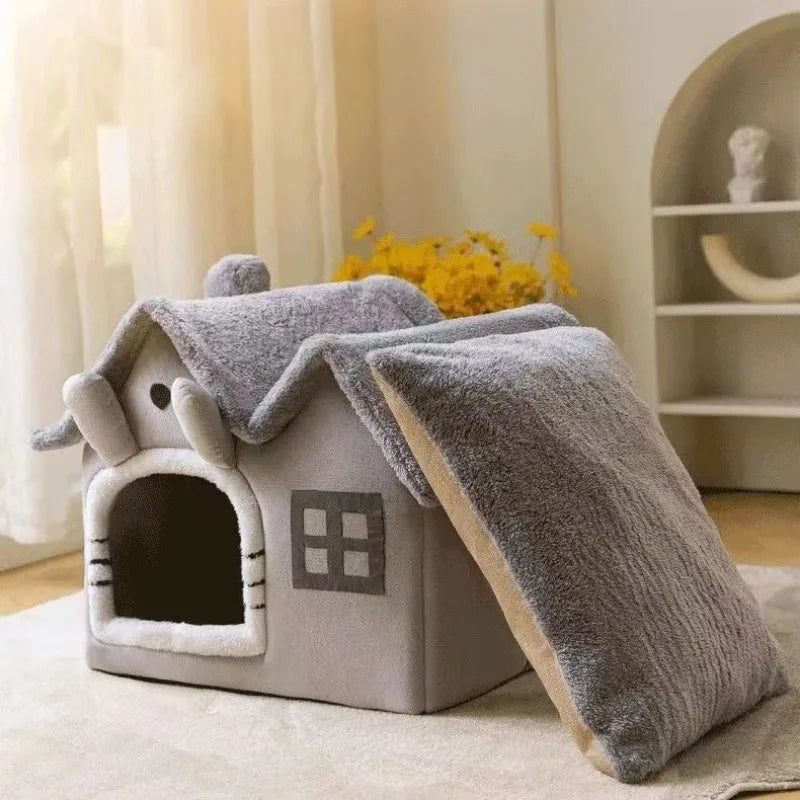 Foldable 3kg puppy house and small dog kennel bed by MC THE BLACK DIAMOND, featuring a cozy cat condo house design.
