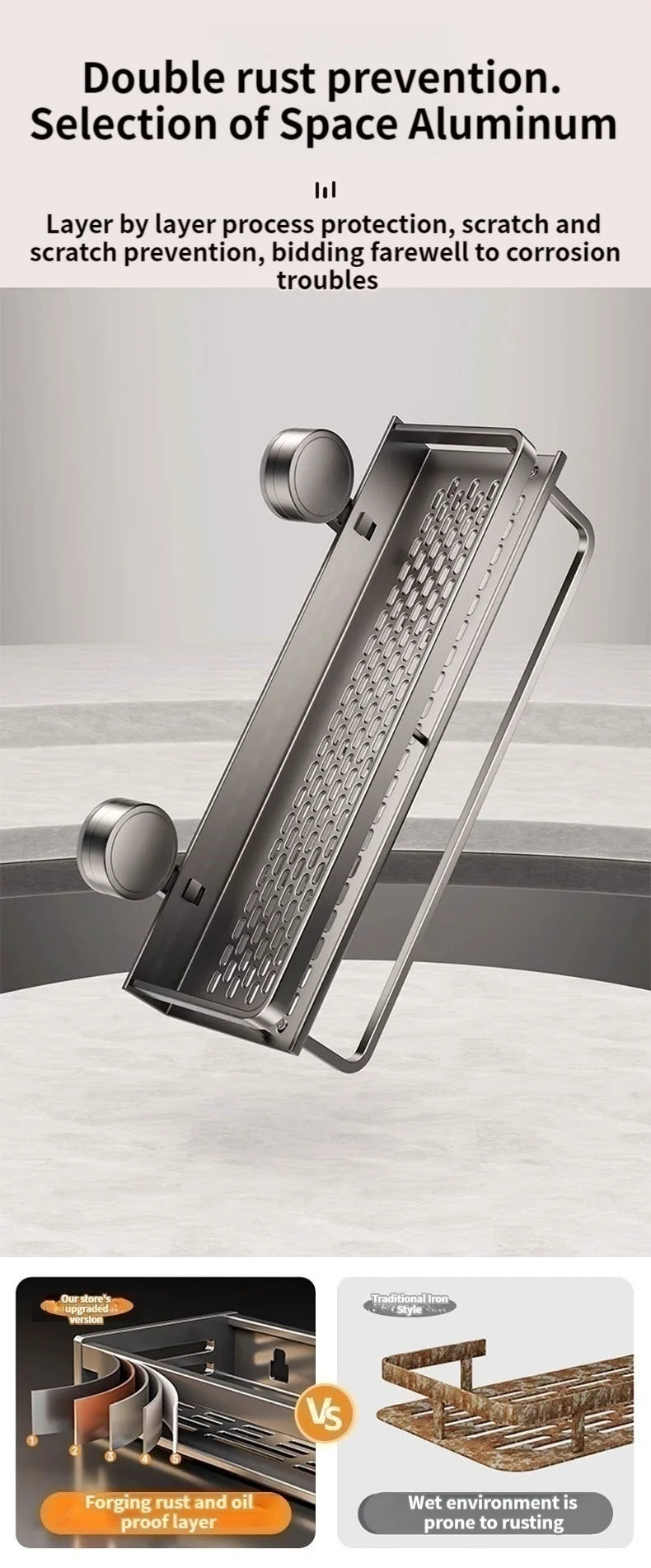 Non-Drill Bathroom Suction Cup Shelves for Washbasin and Vanity Storage - https://mohammadcollection.com