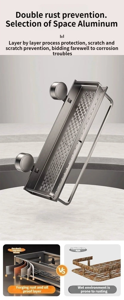 Non-Drill Bathroom Suction Cup Shelves for Washbasin and Vanity Storage - https://mohammadcollection.com