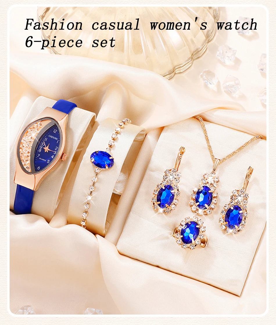 Six-piece women’s fashion quartz watch set by 𝕄𝕔 𝕋𝕙𝕖 𝔹𝕝𝕒𝕔𝕜 𝔻𝕚𝕒𝕞𝕠�