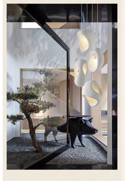 Nordic Villa Stairs Wabi Sabi E27 Led Pendant Lights