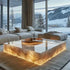 Square Ice Crack Onyx Luminous Coffee Table Tea Table for Bar Pub Restaurant 48&