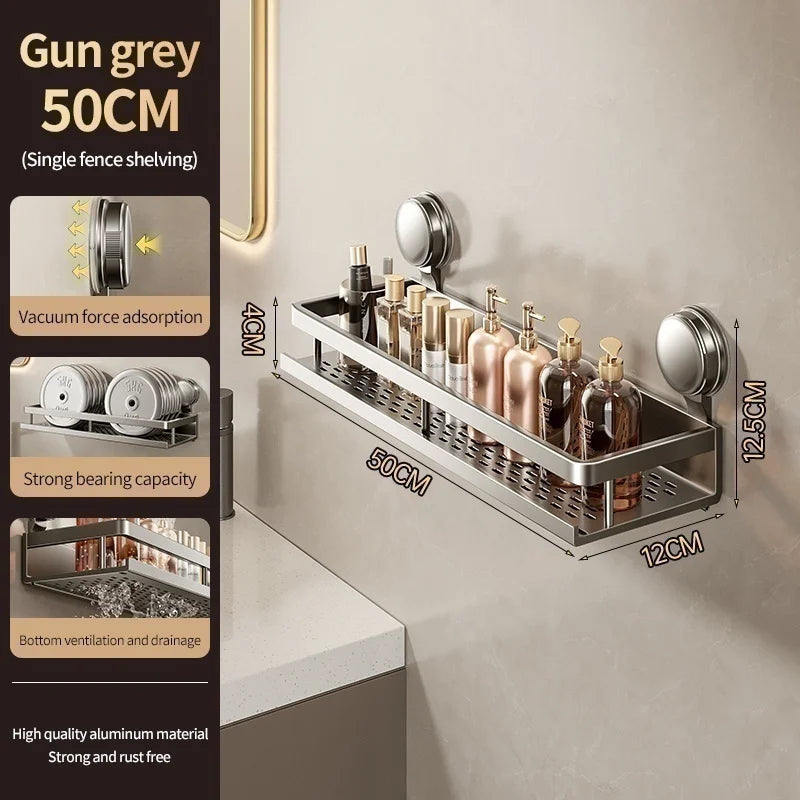 Non-Drill Bathroom Suction Cup Shelves for Washbasin and Vanity Storage - https://mohammadcollection.com