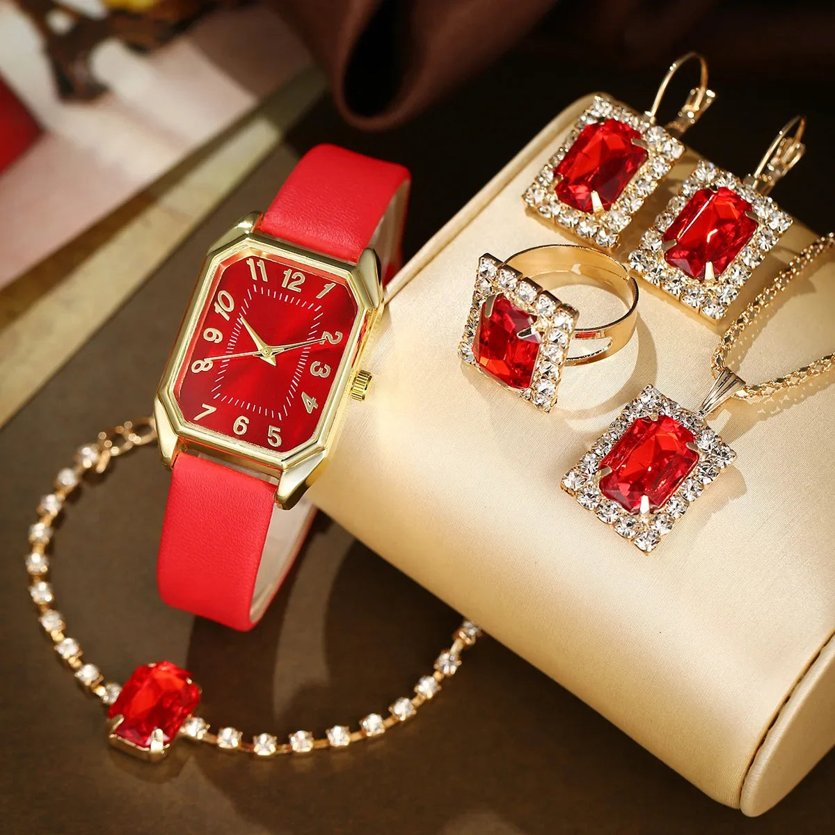 Luxury fashion square women's watch from Mohammad Collection, jewelry piece with a sleek, elegant design and metal band.