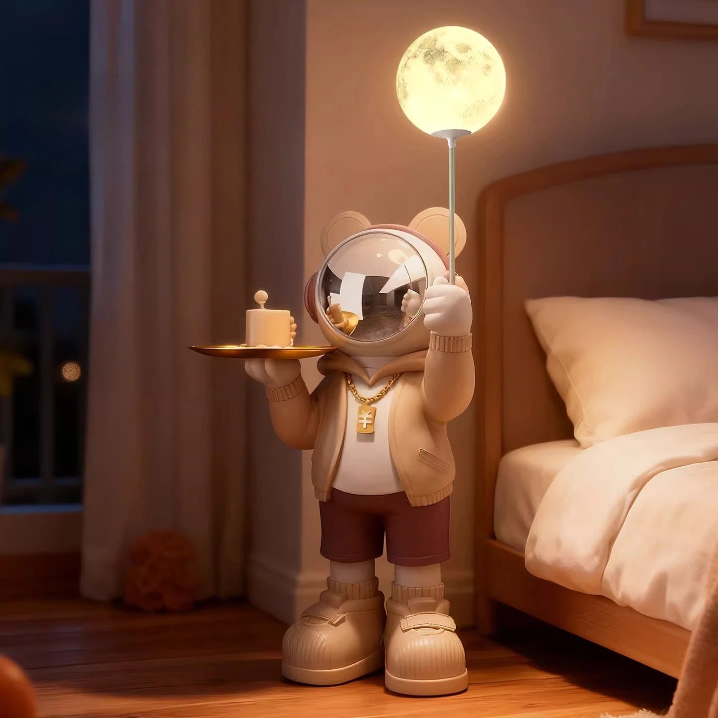 Nordic Living Room Decor Creative Astronaut Statue Storage Tray Luminous Floor Decoration Modern Art Sculpture Home Accessories - 𝕄𝕮 𝕋𝕙𝕖 𝔹𝕝𝕒𝕔𝕜 𝔻𝕚𝕒𝕞𝕠𝕟𝕕