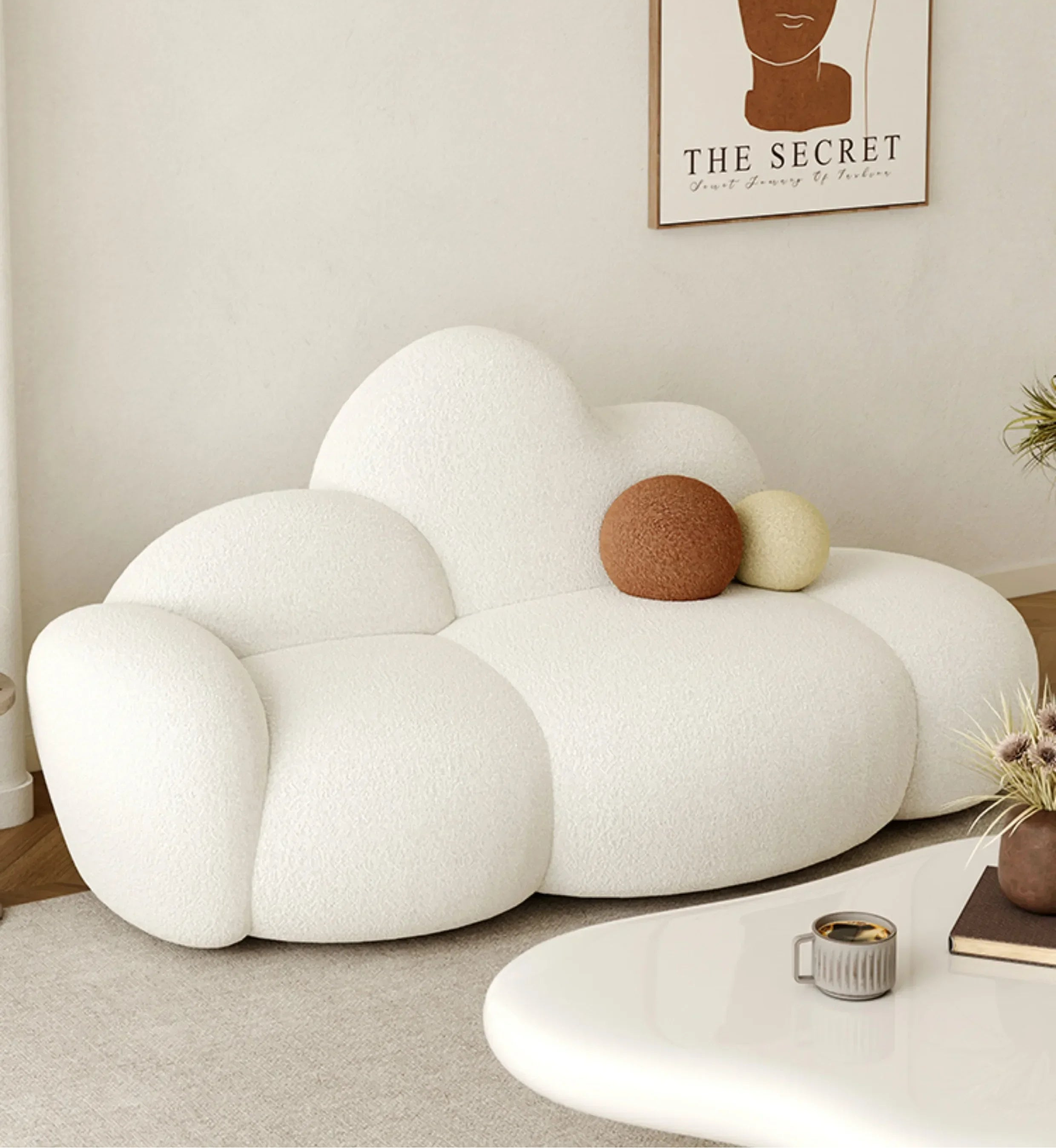 White MC THE BLACK DIAMOND living room sofa with plush cushions, comfortable lounge design, ideal for relaxing and outdoor furniture.