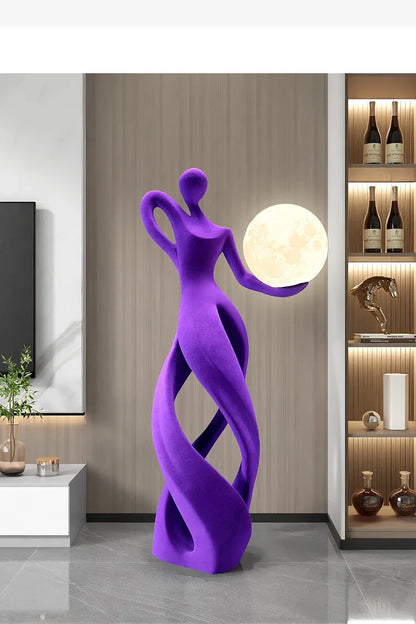 Creative Home Decor Flocking Art Statue Abstract Girl Figure Modern Indoor Luxury Living Room Porch Shine Decoration Sculpture - 𝕄𝕮 𝕋𝕙𝕖 𝔹𝕝𝕒𝕔𝕜 𝔻𝕚𝕒𝕞𝕠𝕟𝕕