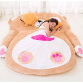 Cute cartoon brown bear sofa bed by MC THE BLACK DIAMOND, soft comfortable futon mattress, ideal for adults on tatami floors.