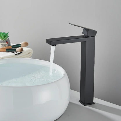 Matte Black Bathroom Basin Faucet Stainless Steel Cold Hot Mixer Deck Mounted Sink Mixer Tap Bathroom Crane Waterfall Tapware - https://mohammadcollection.com