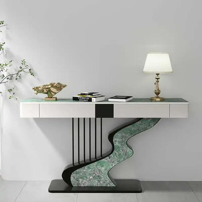MC THE BLACK DIAMOND midcentury metal console table with sleek modern design, perfect for entryways and living spaces.