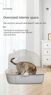 Extra-large MC The Black Diamond semi-enclosed cat litter box with a drawer-style design, providing a private space for cats.