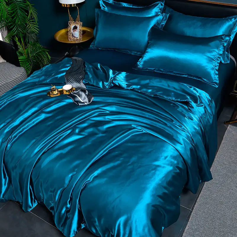 Luxury Mulberry silk bedding set with satin duvet cover and sheets from 𝕄𝕔 𝕋𝕙𝕖 𝔹𝕝𝕒𝕔𝕜 𝔻𝕚𝕒𝕞�