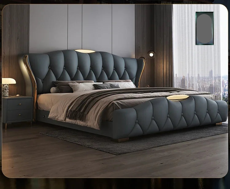 Complete bedroom furniture king set with bed and matching pieces from MC THE BLACK DIAMOND, featuring a stylish wooden design.