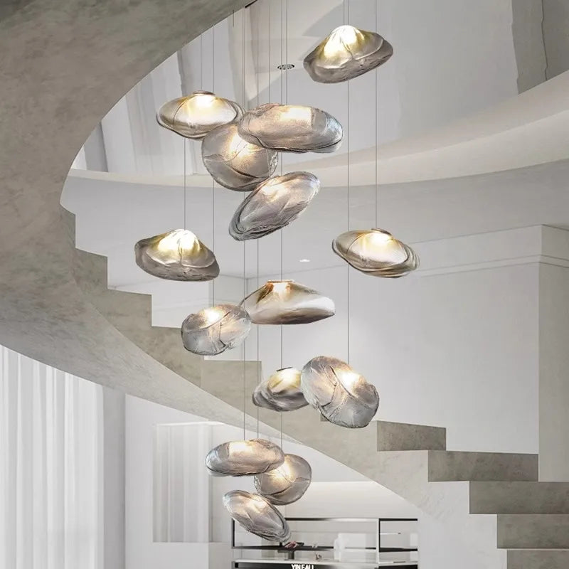 Modern MC THE BLACK DIAMOND crystal chandelier showcasing elegant lighting fixtures with sparkling crystal accents for home decor.