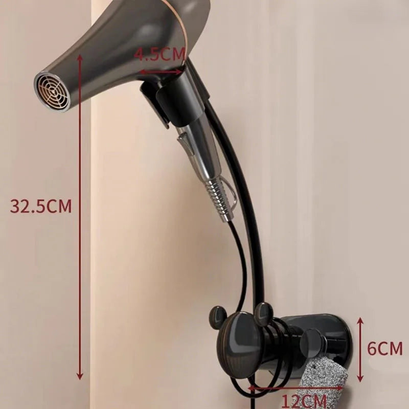 Wall-mounted Hair Dryer Holder and Bathroom Shelf by 𝕄𝕔 𝕋𝕙𝕖 𝔹𝕝𝕒𝕔𝕜 𝔻𝕚𝕒𝕞𝕠�