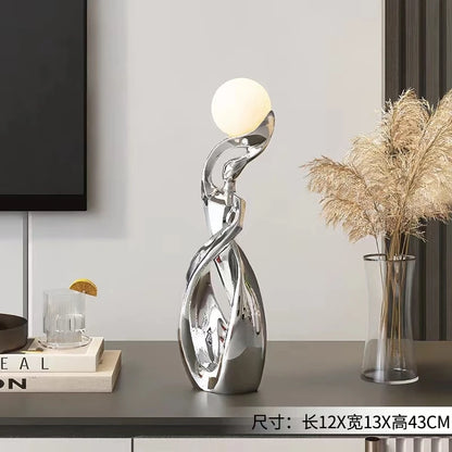 Home Decor Statue Abstract Art Ornaments Nordic Living Room Large Floor Luminous Sculpture Housewarming Gift Interior Figurines - https://mohammadcollection.com