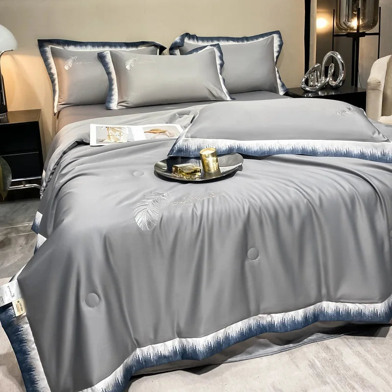 Feather embroidered summer blanket from 𝕄𝕔 𝕋𝕙𝕖 𝔹𝕝𝕒𝕔𝕜 𝔻𝕚𝕒𝕞𝕠𝕟�