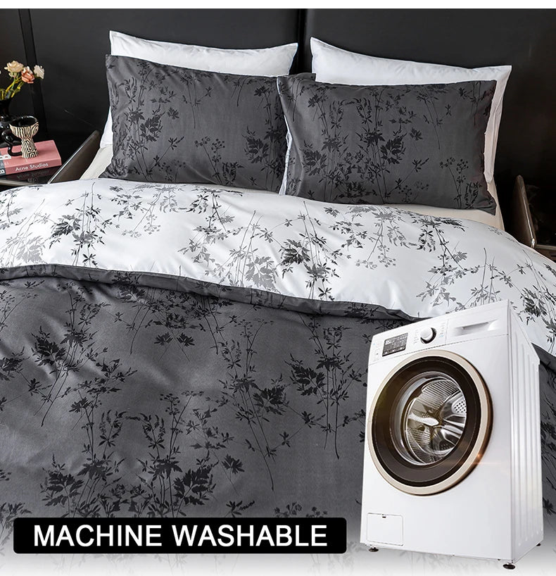 Three-piece Zhusheng Kongye pattern print duvet cover set by MC The Black Diamonds, featuring colorful bedsheets with intricate designs.