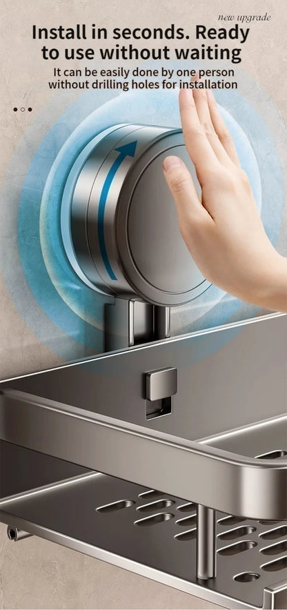Non-Drill Bathroom Suction Cup Shelves for Washbasin and Vanity Storage - https://mohammadcollection.com