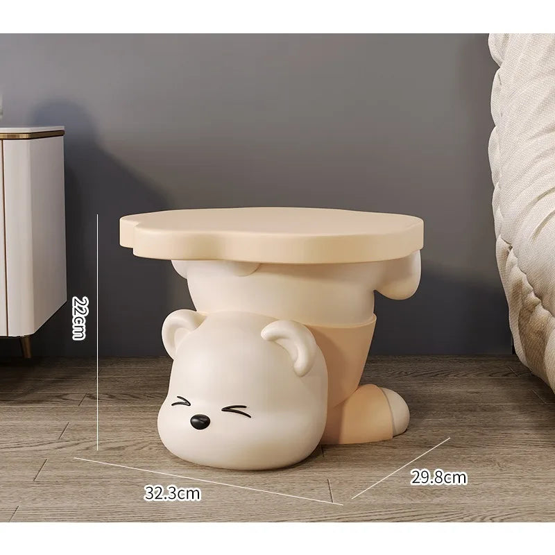 Cute bear can sit at the door of the shoe changing stool Cartoon household shoe cabinet Entry porch Wear shoe stool decorations - https://mohammadcollection.com
