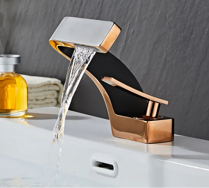 TOLM Brass Black Gold Basin Faucet Bathroom Sink Faucets Hot Cold Water Mixer Crane Deck Mounted Single Handle Hole Bath Kitchen - https://mohammadcollection.com