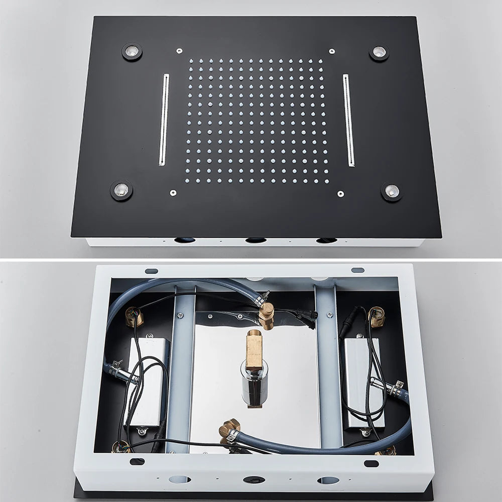 Black thermostatic bathroom shower faucet set by 𝕄𝕔 𝕋𝕙𝕖 𝔹𝕝𝕒𝕔𝕜 𝔻𝕚𝕒𝕞𝕠𝕟