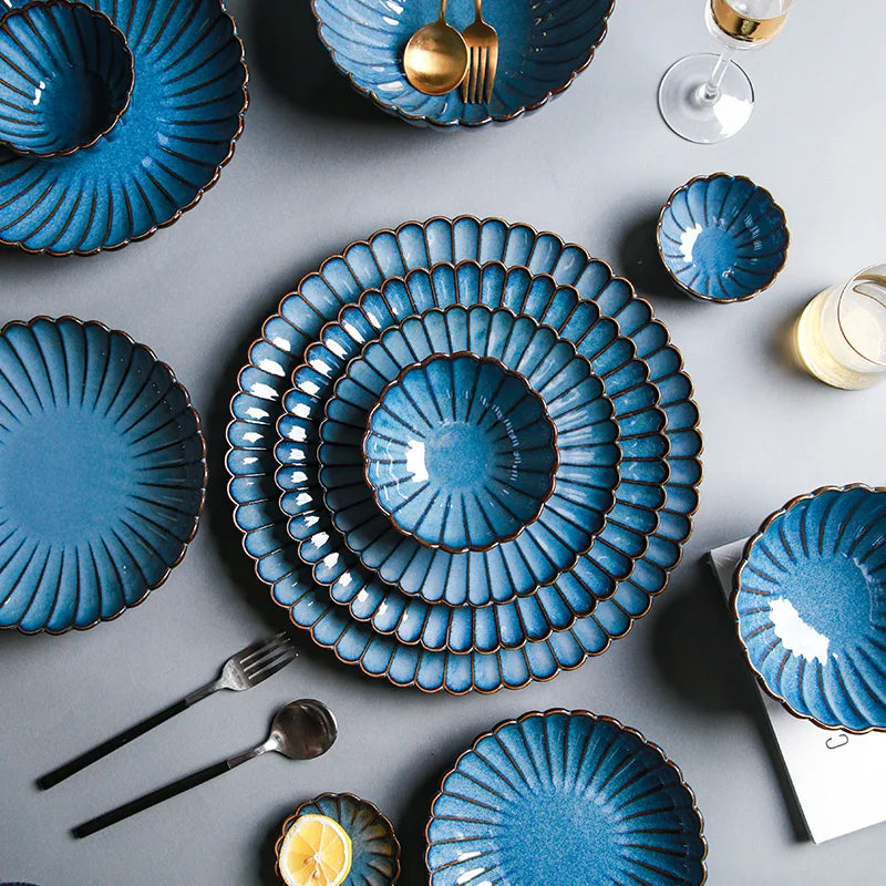 Retro ceramic dinner plate by 𝕄𝕊 𝕋𝕙𝕖 𝔹𝕝𝕒𝕔𝕜 𝔻𝕚𝕒𝕞𝕠𝕟𝕕