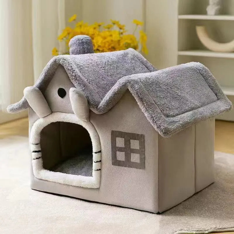 Foldable 3kg puppy house and small dog kennel bed by MC THE BLACK DIAMOND, featuring a cozy cat condo house for pets.