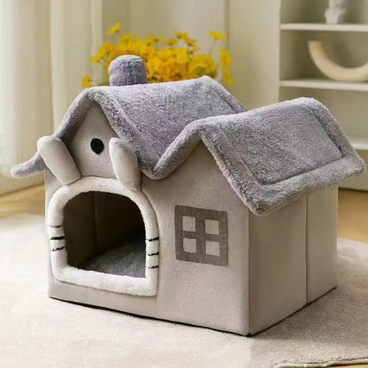 Foldable 3kg puppy house and small dog kennel bed by MC THE BLACK DIAMOND, featuring a cozy cat condo house for pets.