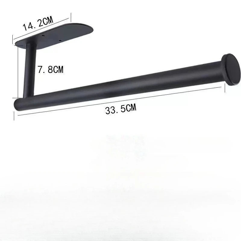 Self-adhesive stainless steel paper towel holder for under cabinet kitchen use, featuring adhesive and screw options, by 𝕄𝕔 𝕋𝕙𝕖 𝔹𝕝𝕒𝕔𝕜 𝔻