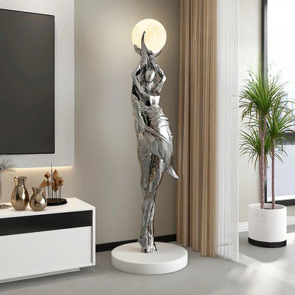 Modern HomeDecor Abstract Feather Girl Art Sculpture Ornament Large Size Figure Statue Living Room Floor Decor Resin Crafts Gift - https://mohammadcollection.com