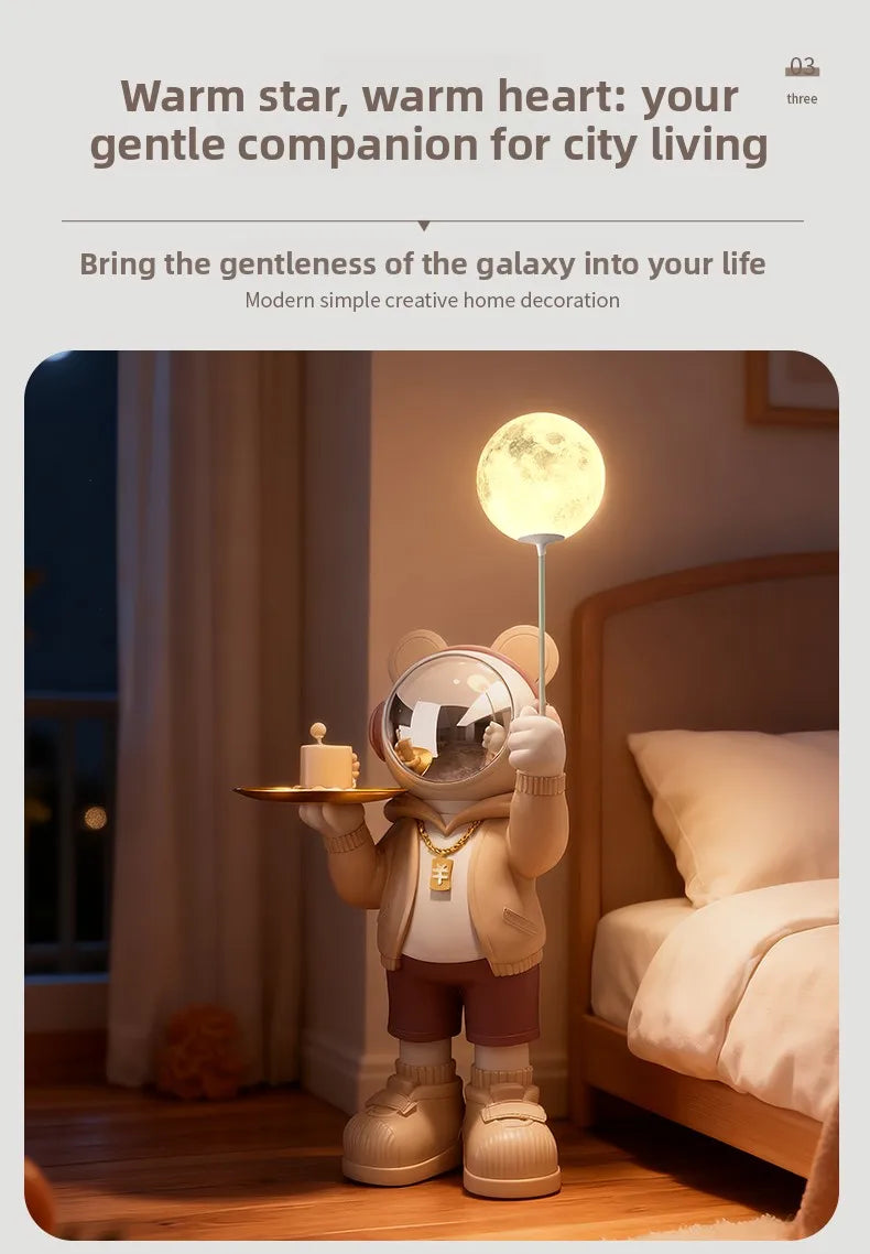 Nordic Living Room Decor Creative Astronaut Statue Storage Tray Luminous Floor Decoration Modern Art Sculpture Home Accessories - 𝕄𝕮 𝕋𝕙𝕖 𝔹𝕝𝕒𝕔𝕜 𝔻𝕚𝕒𝕞𝕠𝕟𝕕