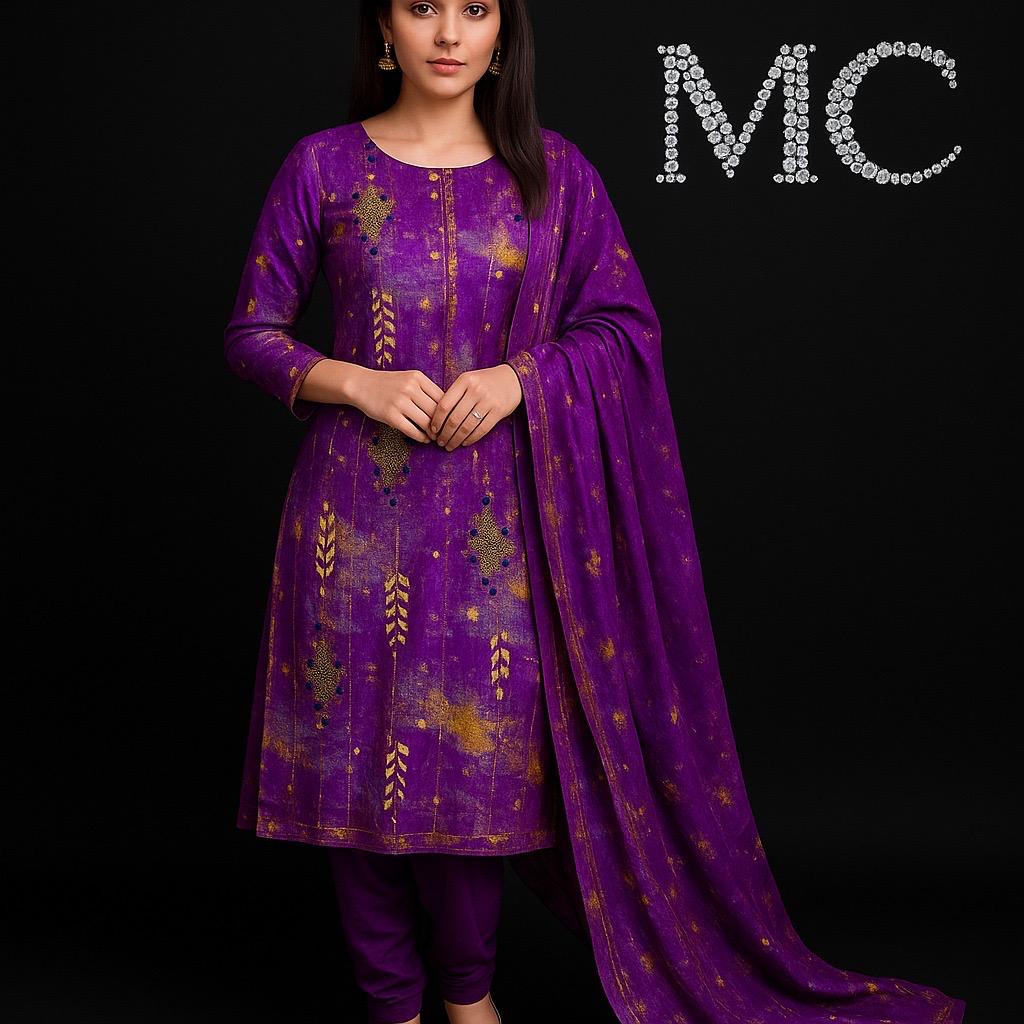Light blue chiffon fabric from Mohammad Collection, 4-meter length suitable for suits, with a smooth, flowing texture.