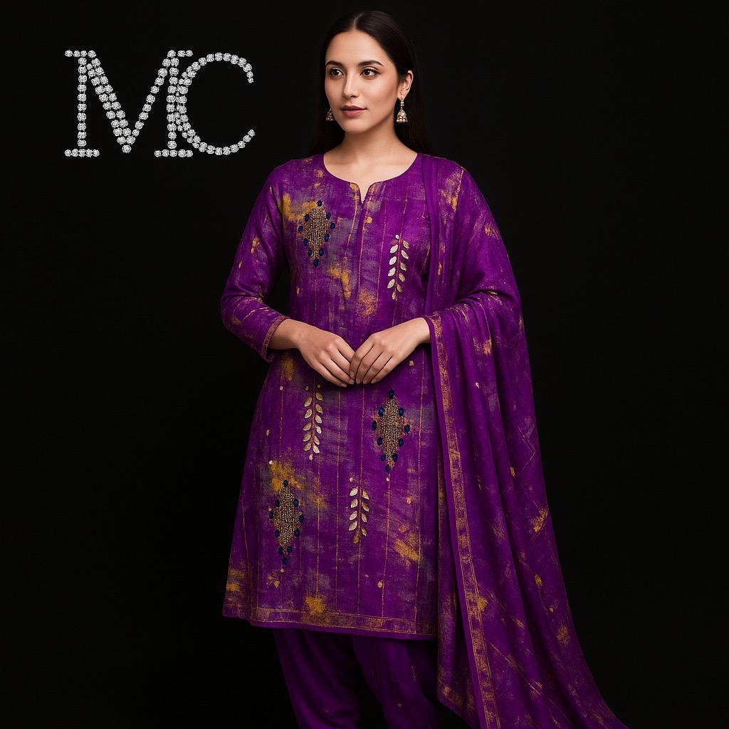 Light pink chiffon fabric from Mohammad Collection, 4-meter length perfect for suits and elegant clothing designs.